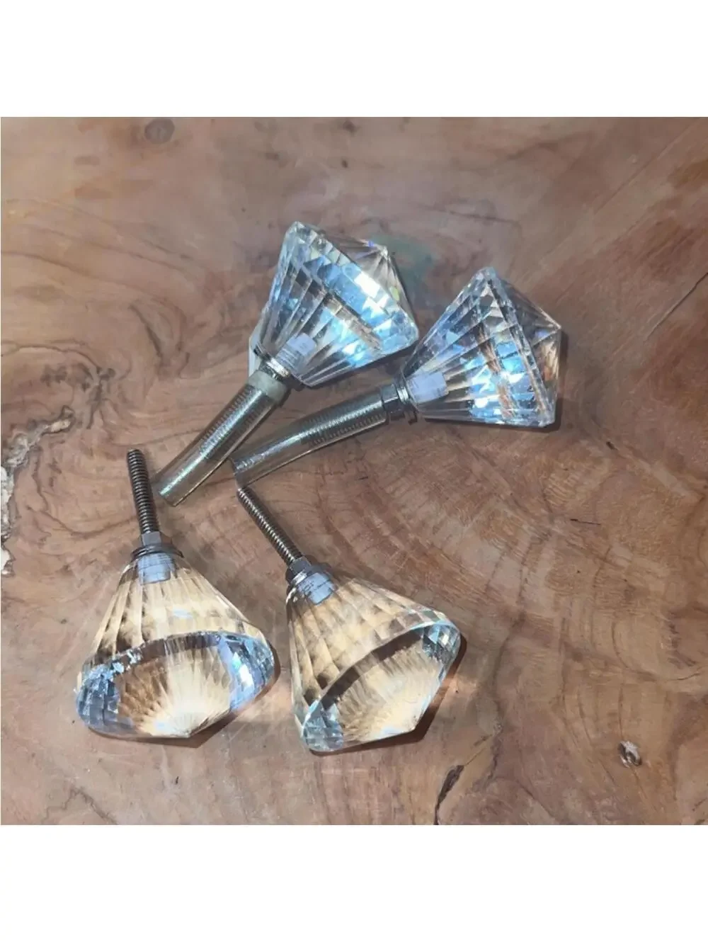 4 Pier 1 Crystal Glass Drawer Knobs